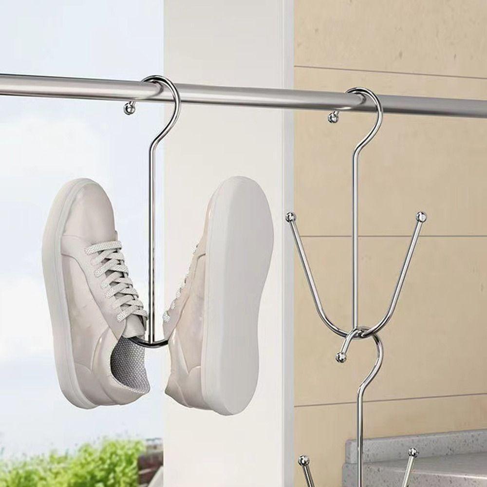 Stainless Steel Shoe Drying Rack Windproof Drying Shoe Hook New Shoe Rack