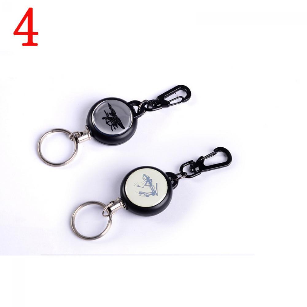 Fashion Metal Card Badge Retractable Keychain Key Holder Pull Chain Reel Recoil Belt