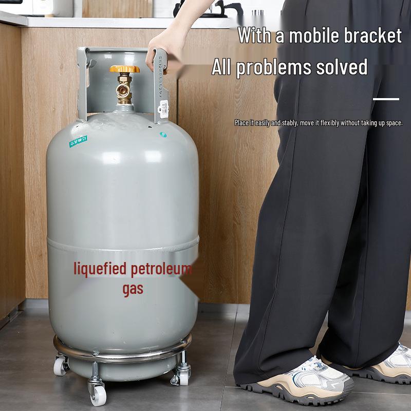 Gas Cylinder Stand with Universal Wheels for Kitchen Storage