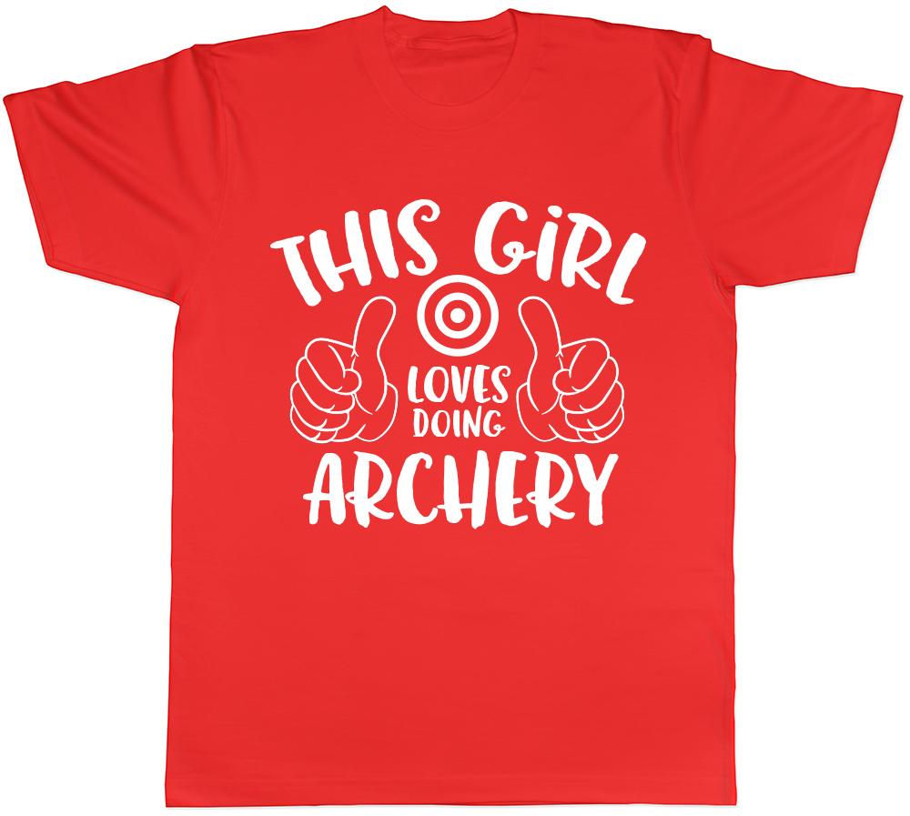 This Girl Loves doing Archery Unisexs Unisexs Ladies Unisex TShirt