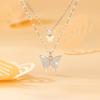 Butterfly Necklace Women's Double-layer Stacking, Light Luxury Niche Design, New Collarbone Chain, Advanced Sense