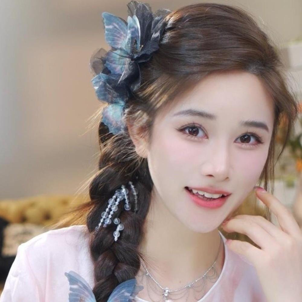 Beads Moonlight Tulle Shark Clips Large Size Ancient Style Hairgrips  Daily