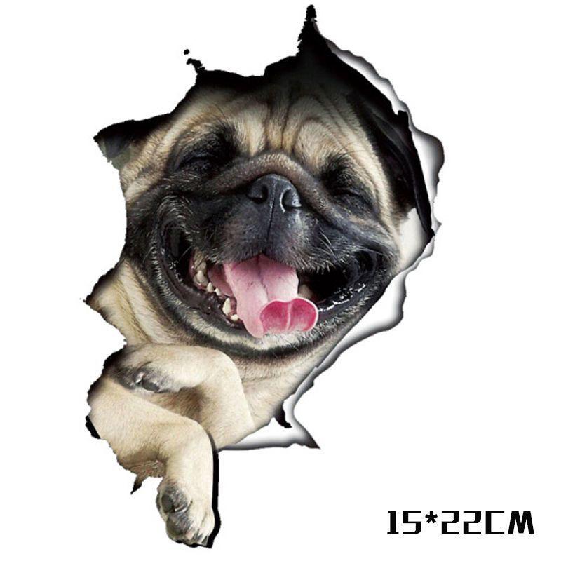 3D Милая Стереоскопическая Наклейка с Котенком и Щенком для Автомобилей и Мотоциклов