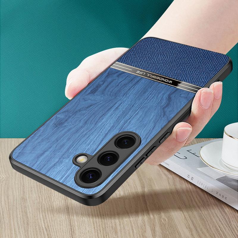 Деловой кожаный противоударный чехол для Samsung Galaxy S25 Ultra S24 S23 Plus S22 S21 A16 A55 A25 A15 A35 Защита объектива Мягкая матовая задняя крышка