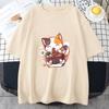 Женская Мужская Футболка в Японском Стиле Блузка Neko Shiba Dog 100% Хлопок Повседневные Футболки Летняя Популярная Kawaii Одежда Высокое Качество