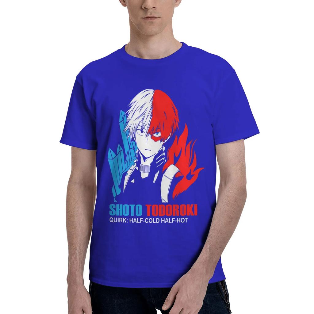 Anime My Hero Academia Shoto Todoroki Unisex Tshirt Clothes Awesome Tee Shirt Short Sleeve Fugees Cotton