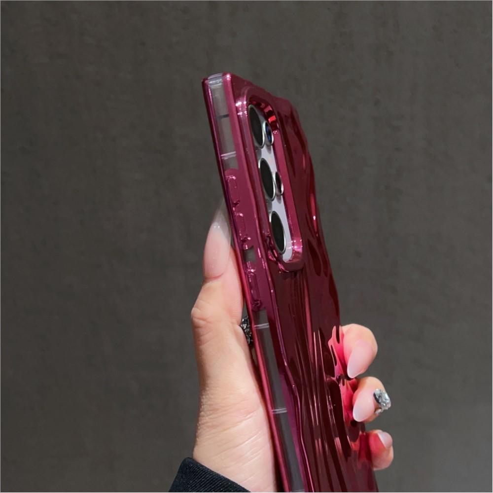 Блестящий 3D плиссированный чехол с эффектом мятой кожи для Samsung S25 S24 S23 Ultra Plus FE A56 A36 A26 A16 A06 A55 A35 A25 A15 A05