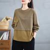 New Autumn Women Full Sleeve Loose Casual O-Neck Basic Pocket Zipper Tops Solid T-Shirt New Pullover