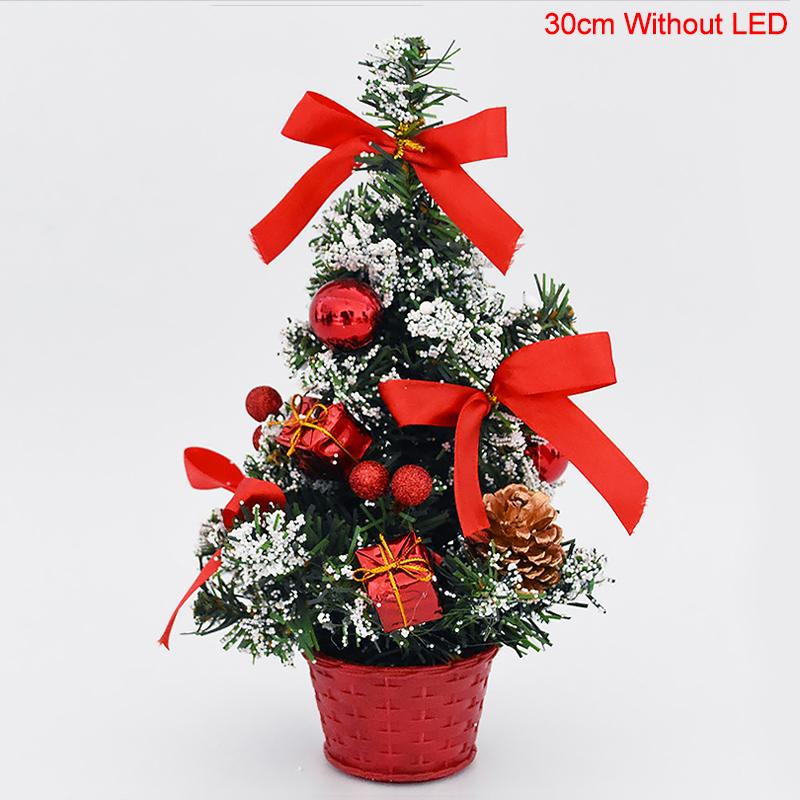20/30cm Artificial Christmas Tree with LED Light Balls 2025 Christmas Decoration for Home 2025 New Year Gift Xmas Table Ornament