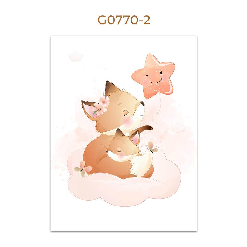 Nordic Custom Name Персонализированное Животное Лиса Настенная Живопись Холст Картина Плакаты Картина Для Детей Детская Комната Девочки Домашний Декор