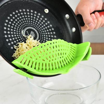 Кухонное зажимное сито для продуктов для пасты, лапши, говяжьего жира, овощей, силиконовое дуршлаг, сито для пасты, фруктов, инструмент для слива воды
