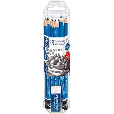 STAEDTLER Mars Lumograph Графитный Художественный Карандаш Набор 12 Степеней Твердости (8B 7B 6B 5B 4B 3B 2B B HB/F H 2H...
