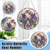 Butterfly Wall Art Decor Round Hanging Sign Decorative Pendant Window Acrylic 19.8CM Welcome Pl H4X9