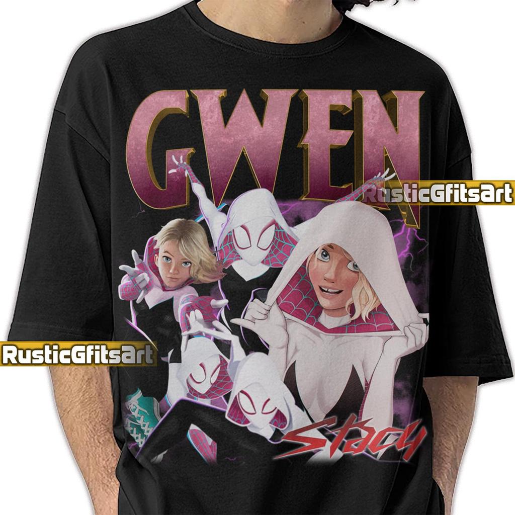 GWEN STACY SPIDERWOMAN Shirt, Gwen Stacy Custom T-Shirt, Spider-Woman Vintage Merch, Peter Parker Spiderman Bootleg Tees