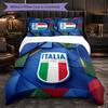 Italy Football Pattern 3 Pieces Bedding Set Soft Microfiber Duvet Cover with Pillow Cases for Bedroom
