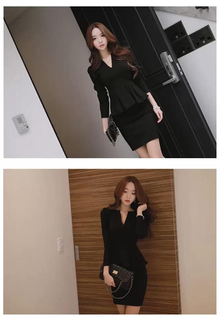 Mimomomm Stylish Office Lady Extra Suitable for Large Long Office Clothes Dress, Large, Women's Dressing, Size, Cosplay, Commuting, Sleeve, Costume,