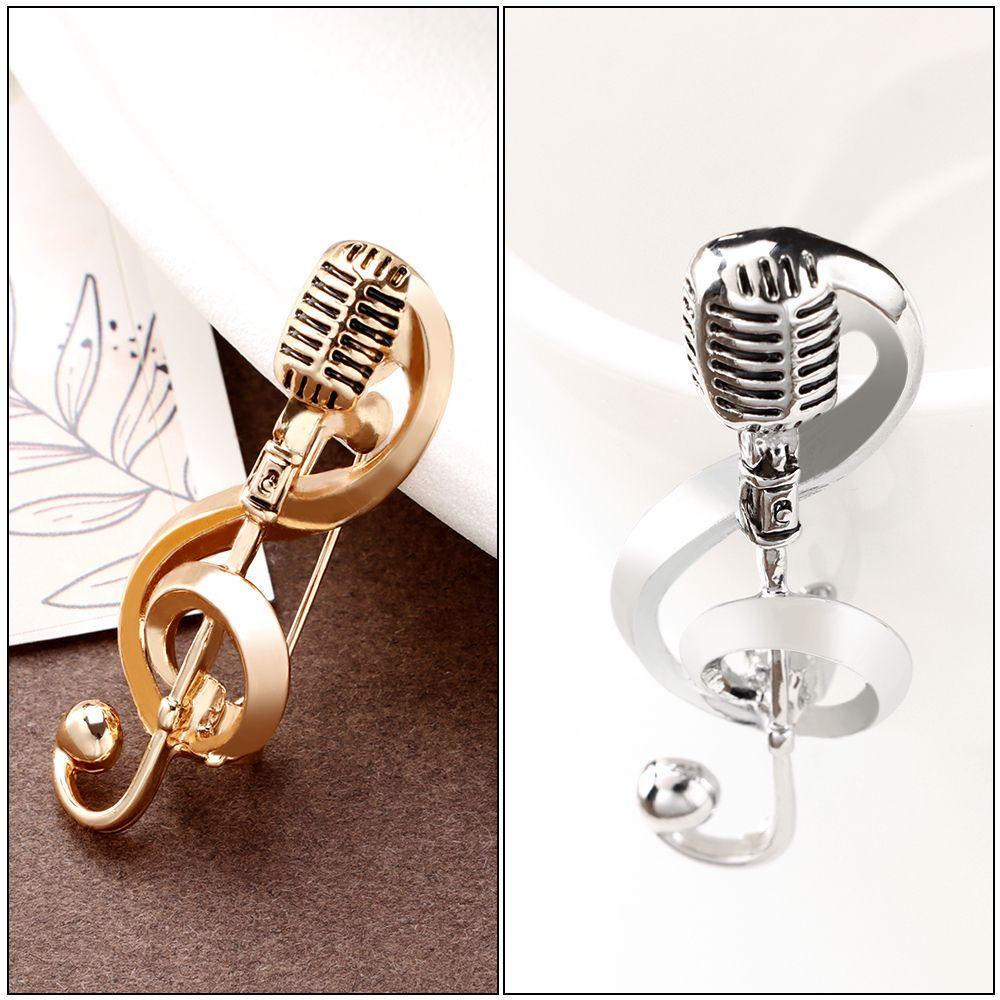 Аксессуары DIY украшения рюкзак воротник булавки винтажный микрофон ноты золотая брошь булавки