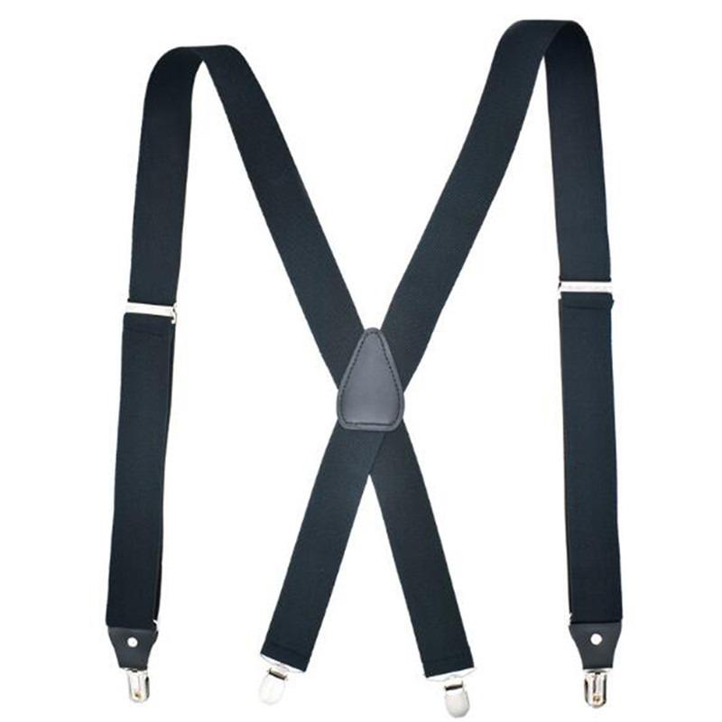 Elastic Adjustable X Back Suspenders Heavy Duty Wide Trouser Braces with 4 Strong Clips Universal Work Suspender for Men Women