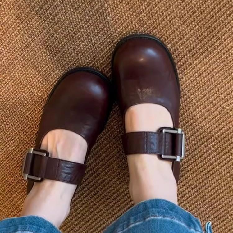 Версия из овчины~ Британский стиль Японская круглая голова Мэри Джейн туфли женские однопуговичные лоферы кожаная платформа универсальные одиночные туфли