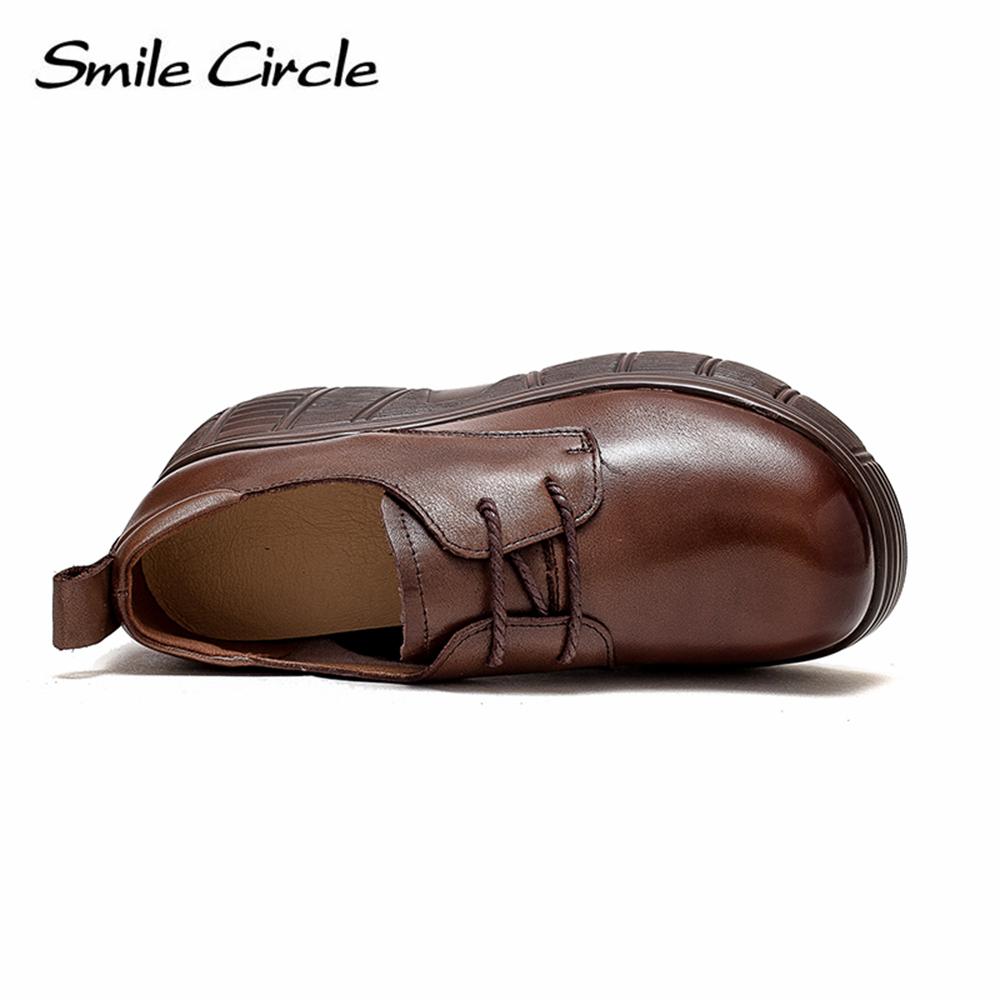 Лоферы из натуральной кожи с низким берцем, туфли на плоской подошве со шнуровкой и толстой подошвой, модный дизайн, повседневная женская обувь