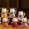 5 Inch Ceramic Maneki Neko Lucky Cat Money Box Fortune Colored Cat Piggy Bank Home Decoration Gift Feng Shui Figurine