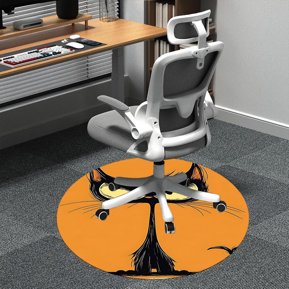 1pc Cat Whiskers Office Round Area Rug, Indoor Mat Suitable ForOffice, Under Office Chairs Bedroom Living Room Home Decor, Room Deco u36