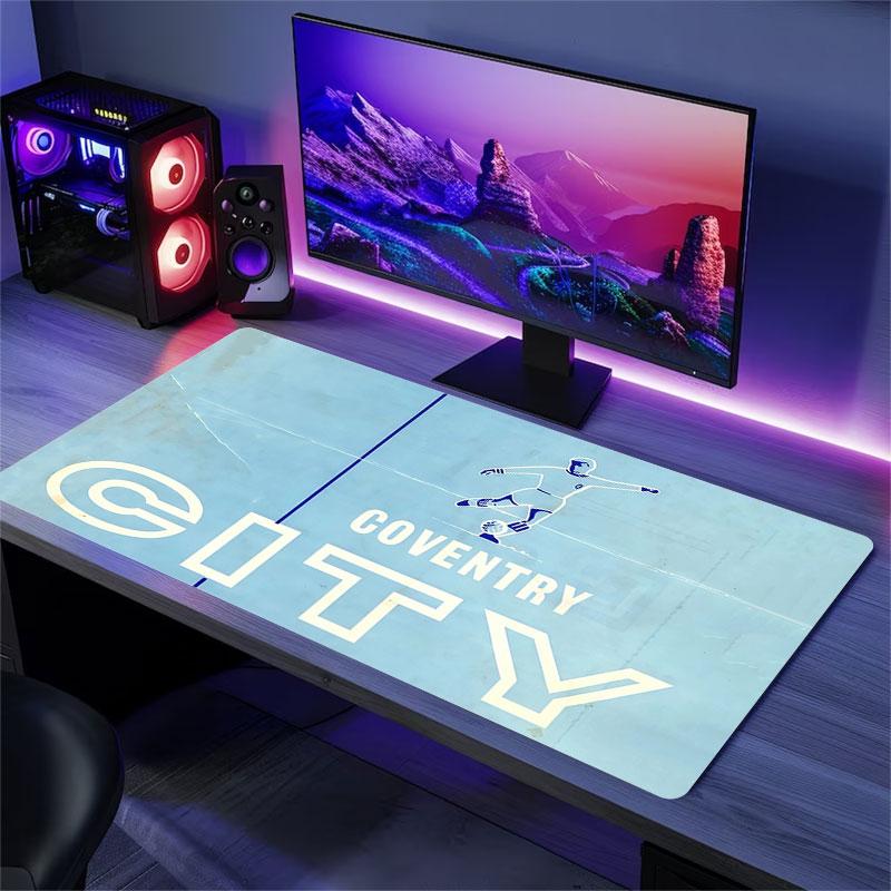 Coventry City logo Mouse Pad, Large Gaming Desk Mat, Non-slip XXL Mousepad for Laptop & Tablet, Mini PC Playmat with Stitched Edges