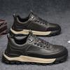 Men's Shoes 2024 New Winter Trend Black Work Shoes Waterproof and Lightweight Sports Shoes Thick-soled Low-top Casual Leather Shoes