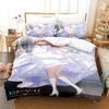 Home Living Fly Me To the Moon Printed Bed Set Duvet Cover Pillowcase Bedding Set Linen Sheet Quilt Cover Full Queen King Size