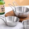 Бытовые миски для соусов, десертов, мороженого, столовая посуда для кухни, миска из нержавеющей стали, корейская круглая миска для риса и вина с ручкой
