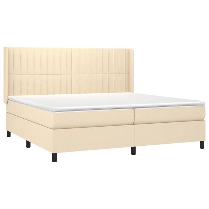 Maison Exclusive - Sommier à lattes de lit matelas et LED Crème 200x200 cm Tissu