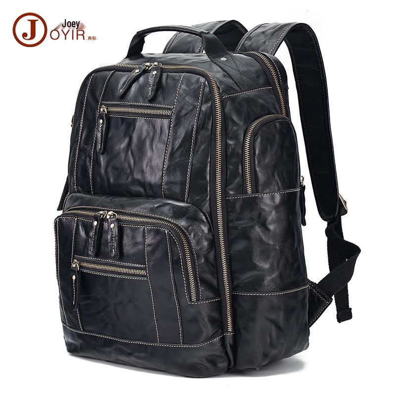Vintage Large Capacity Genuine Leather Men's Travel Backpack