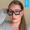 Модные очки с оправой большого размера квадратной формы, полуободковая оправа для женщин, декоративные очки с защитой от синего света