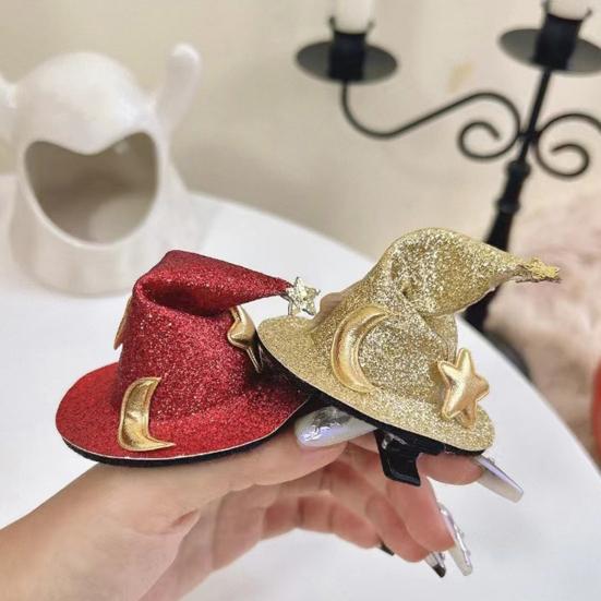 Wizard Hat Hairpin Halloween Hair Clip Witch Hat Hair Accessory Halloween Decorations Party Supplies Cosplay Costume Prop