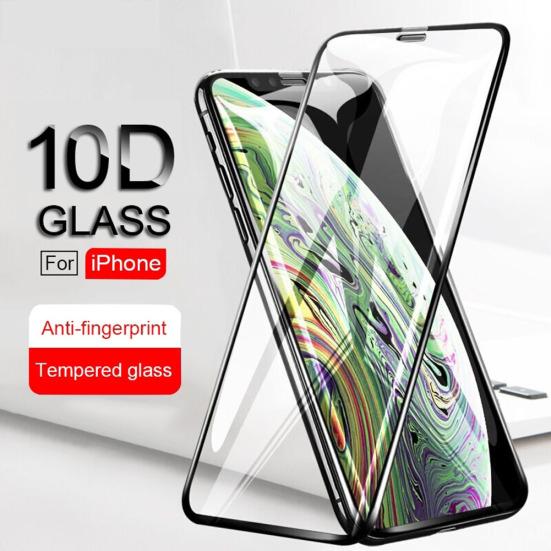 Ударопрочная 10D пленка из закаленного стекла для iPhone Xs/Xs Max/XR/X/6S/7 Plus/8