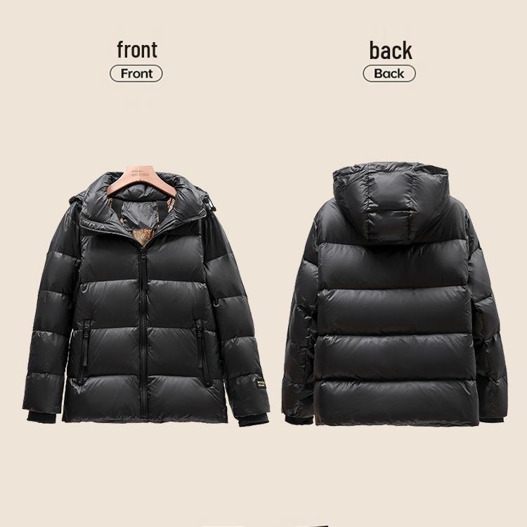 Unisex Black Gold Lightweight Mid-Length Down Jacket, Winter 2025 Edition
