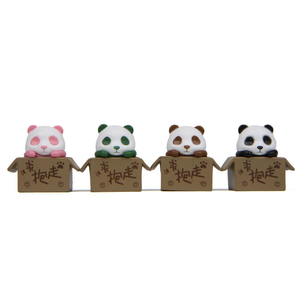 Animal Panda Pvc Figurine Set With Cardboard Box Style For Kids And Collectors