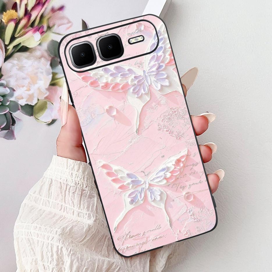 For Infinix Smart 10 Plus Case X6725B Stylish Butterfly Painted Cover Soft Silicone Case For Infinix Smart 10 Smart10 X6725 Bags
