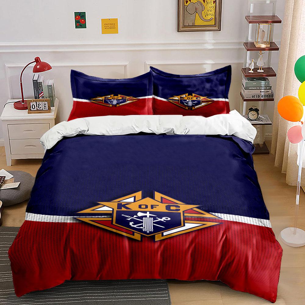 "Knights of Columbus Logo Design" Print Bedding Set Duvet Cover Pillowcases (1* Duvet Cover 2* Pillowcases Do Not Include Comforter)