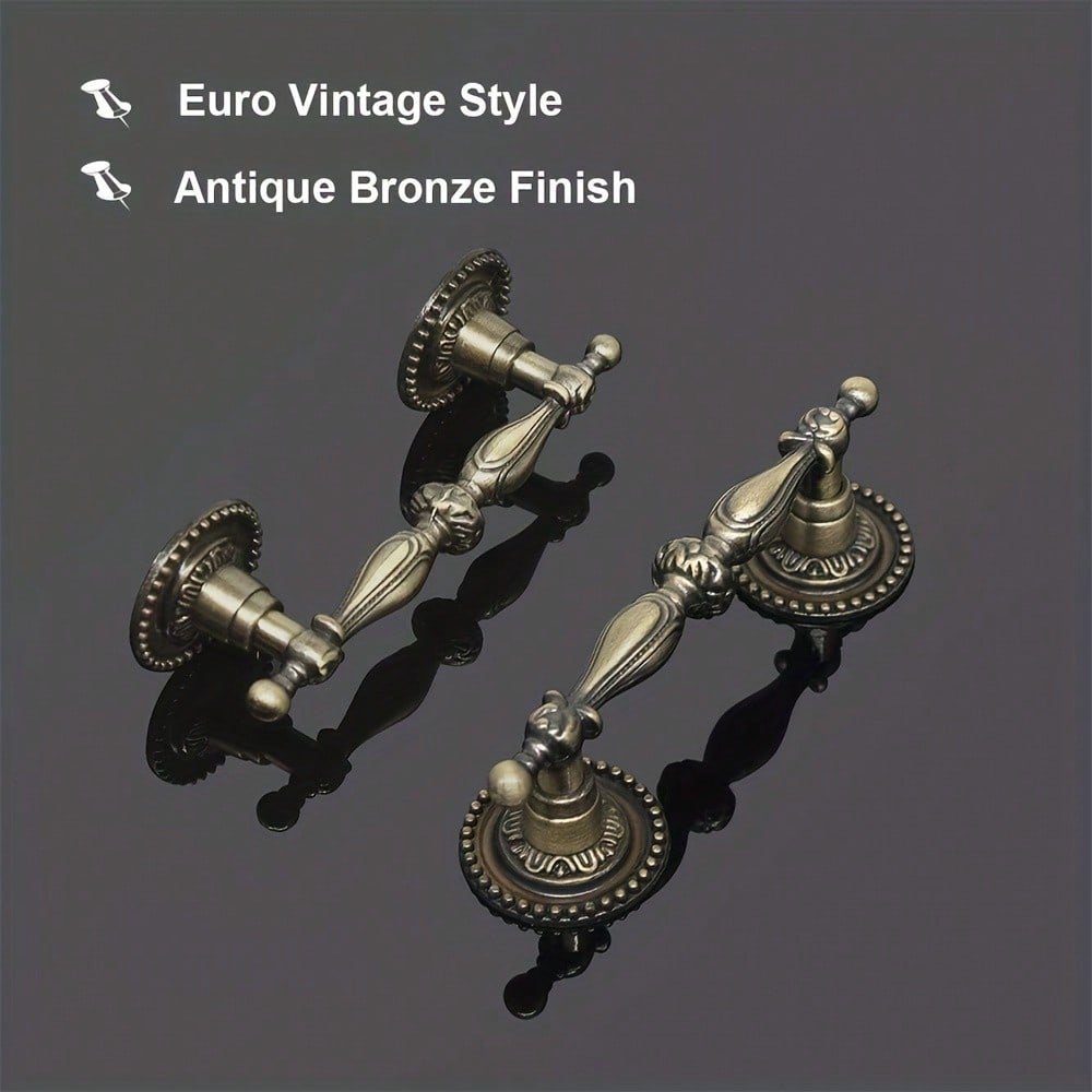 (8 шт) Ручки для шкафов, антикварные винтажные ручки для кухонной мебели в европейском стиле для спальни с винтами