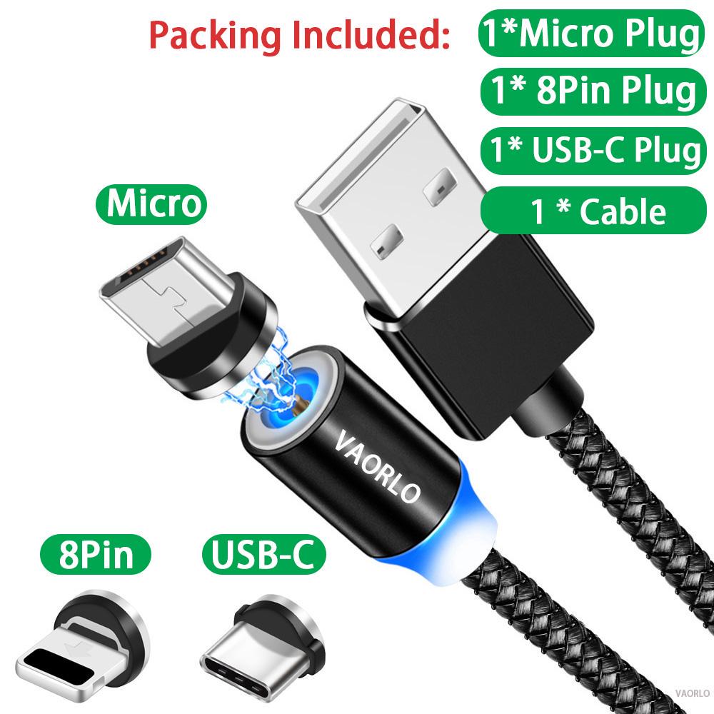 VAORLO Магнитный зарядный кабель, вращающийся на 360°, модное зарядное устройство, USB-кабель для легкой зарядки для Iphone, Huawei, Android, Samsung, зарядный кабель