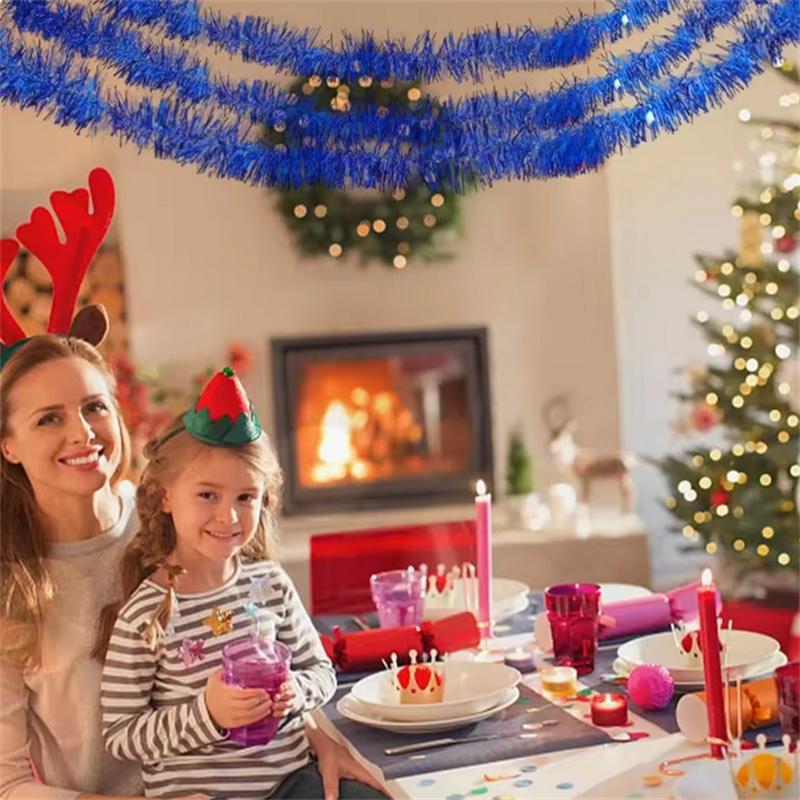 Простые свадебные гирлянды, украшения, украшения, барные стойки, вечеринка, 1,9 м, рождественские украшения, ленты, разноцветные полоски для рождественской елки