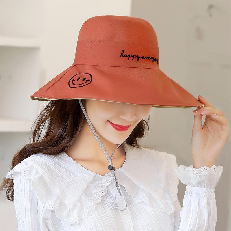 Весенне-летние двусторонние шляпы с широкими полями и вышивкой для пляжа, женские шляпы с широкими полями, солнцезащитные шляпы с ветрозащитной веревкой