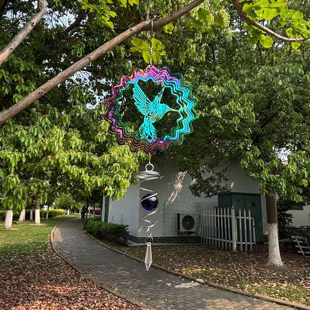 3D вращающаяся серебряная ромбовидная ветряная подвеска Datura, Мечтательный подвесной декор для сада в виде бабочки