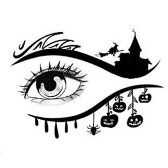 10 Sheets Halloween Spider Eye Tattoo Stickers Face Temporary Tattoos DIY Bat Skull Spider Web Pattern Scary Eye Shadow Stickers for Adult Kids