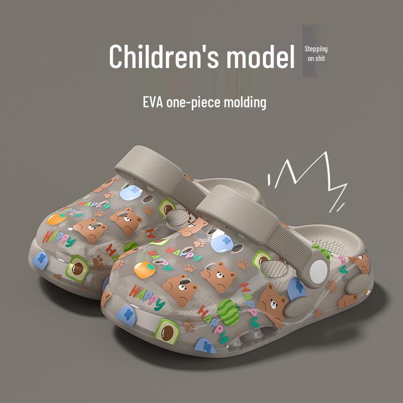 Летние детские сандалии Баотоу 2026: Дырявые туфли для мальчиков и девочек для пляжа