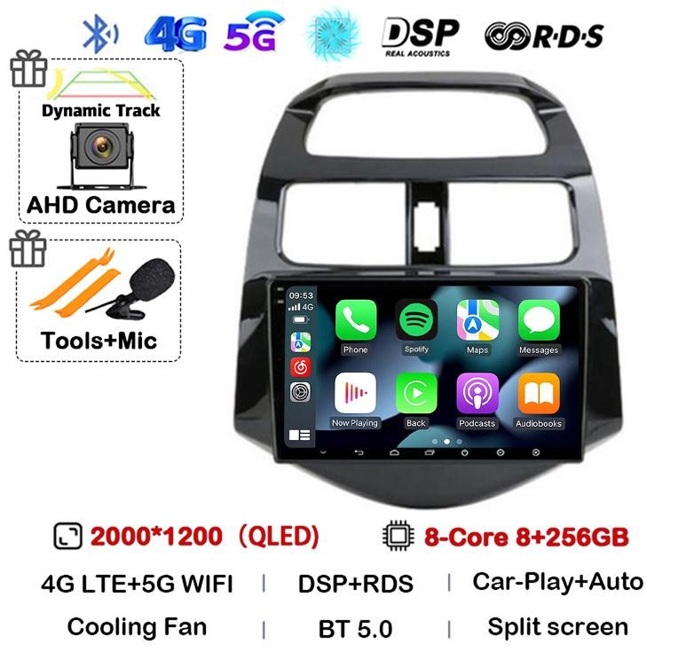 Android 14 Carplay Автомагнитола для Chevrolet Spark Beat Matiz Creative 2010 2011 2012 2013 2014 GPS Мультимедийный Плеер Стерео