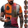 Halloween T Shirt Men's Casual Round Neck Blood Splatter Pattern Tops Horror Bloody Printed Short Sleeve Tops