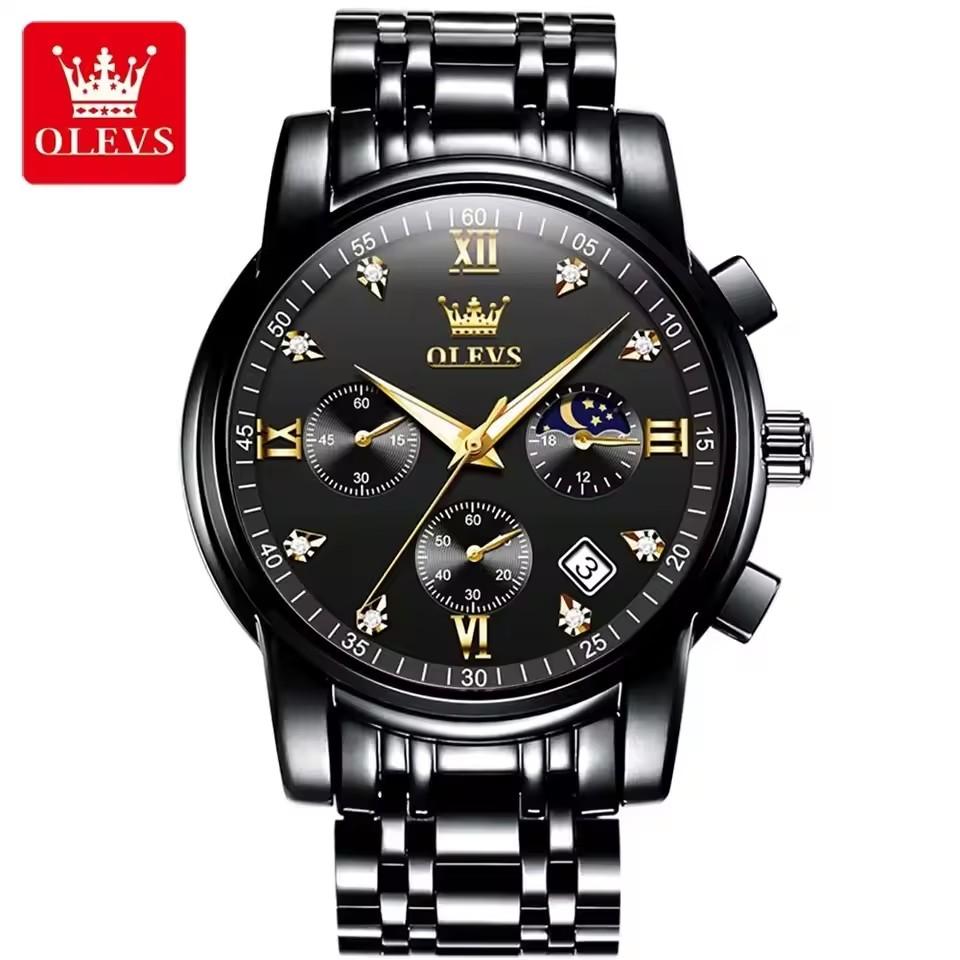 OLEVS 2858 Men Wrist Watch Band Logo Custom Watch Cool Date Analog Quartz Display with Stainless Steel Strap Men Watch 2026