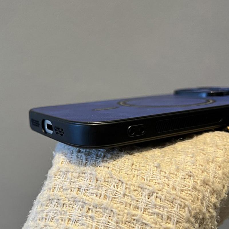 Роскошный кожаный тонкий магнитный чехол для iPhone 16 Pro Max 15 Pro 14 13 12 11 для MagSafe мягкая противоударная матовая задняя крышка